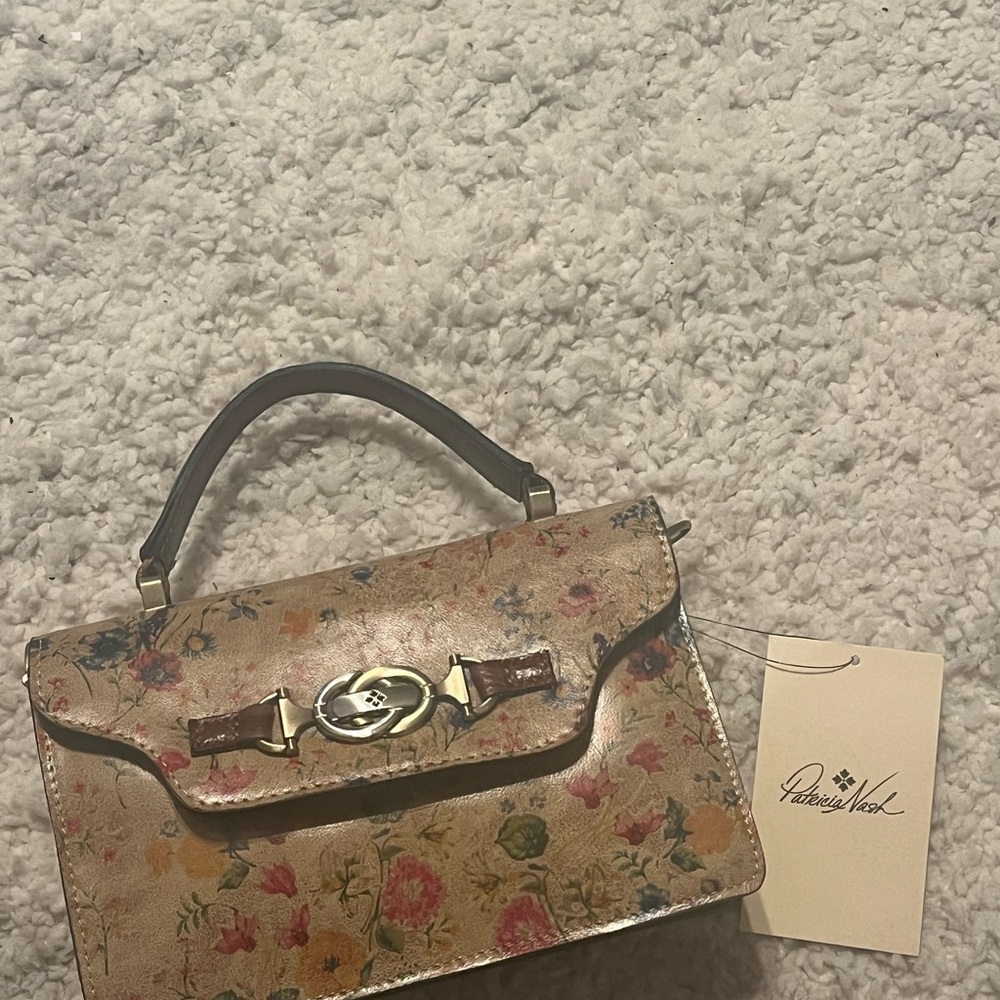 Patricia Nash Leather Hand/Crossbody “Prairie Rose” Whimsical Purse - Picture 9 of 16